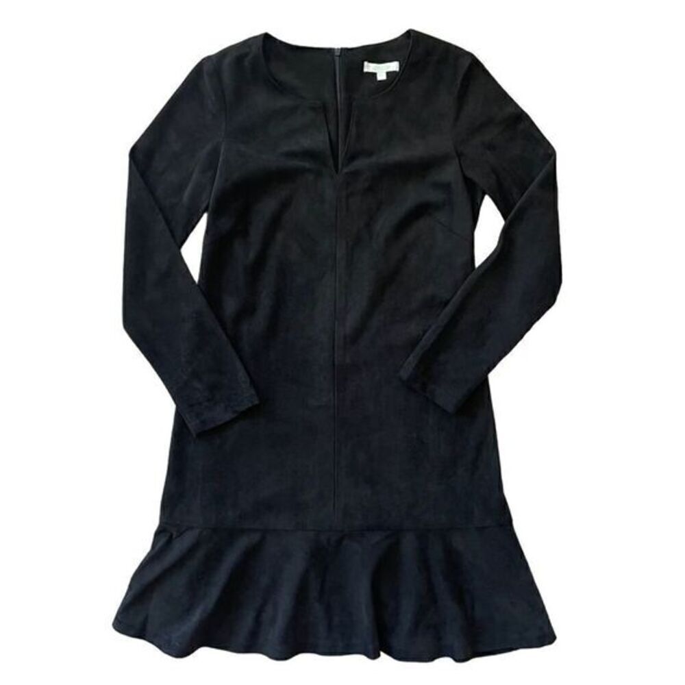 JADE Melody Tam Black Suede Long Sleeve Dress Women’s Size XS